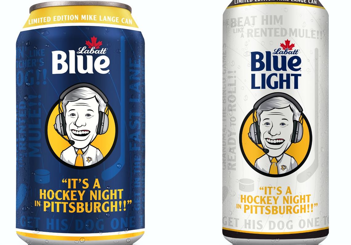 Labatt's new Penguins packaging features Mike Lange phrases