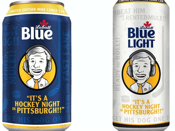Labatt's new Penguins packaging features Mike Lange phrases