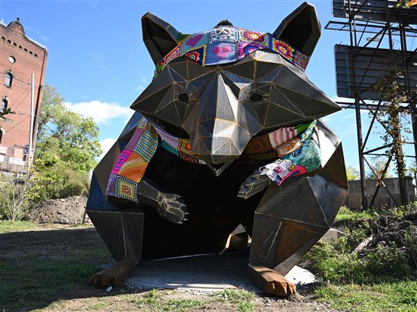 Rainbow Raccoon Park in Millvale has a new mascot in the form of a 12-foot-tall raccoon sculpture. The park — formerly a junk yard — opened earlier this year.