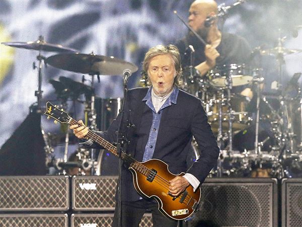 British musician Sir Paul McCartney performs as part of his Got Back Tour at the Allianz Parque stadium in Sao Paulo, Brazil, on Oct. 15, 2024.