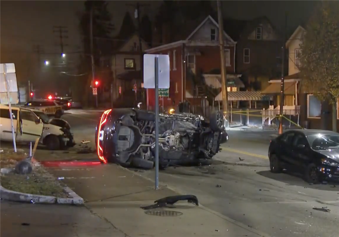 9 injured in 5-vehicle crash in Wilkinsburg after driver flees traffic ...