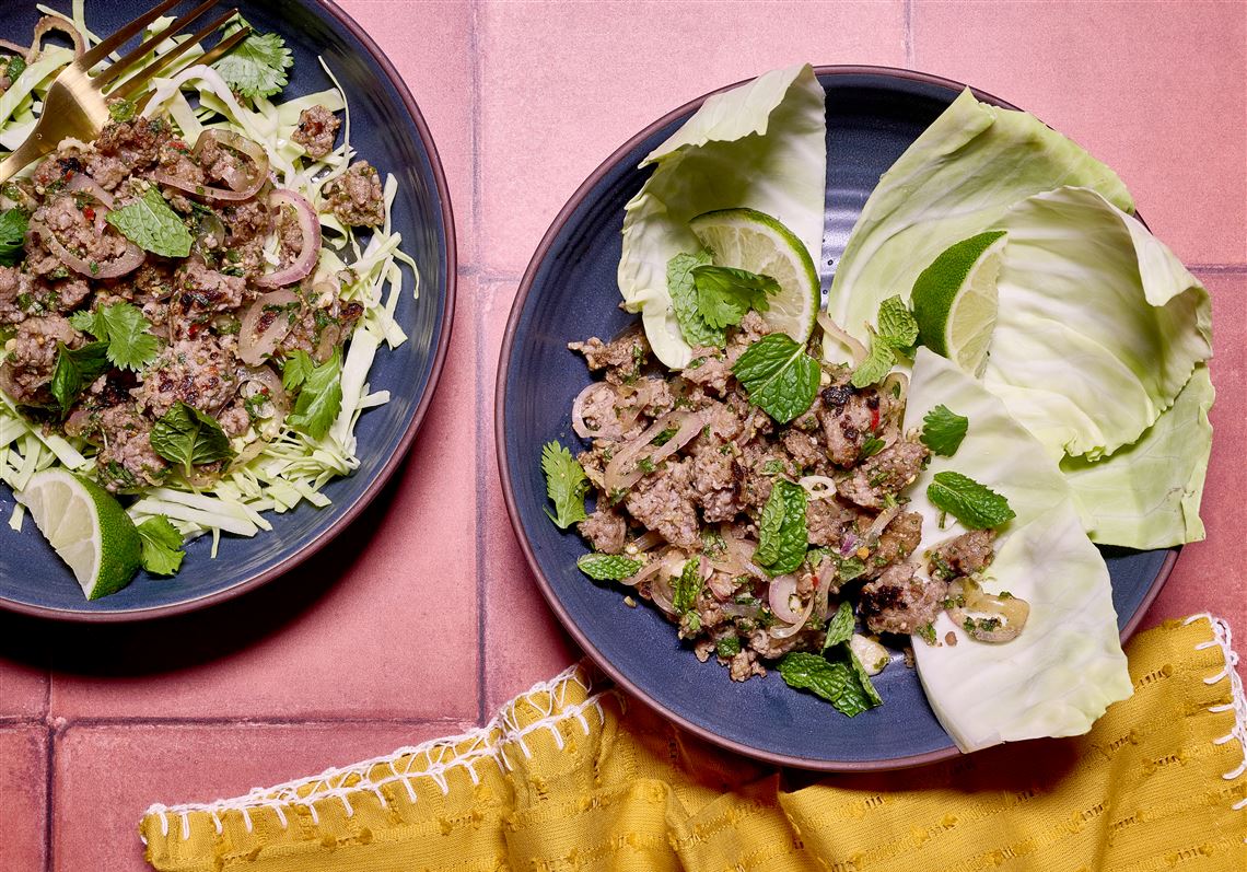 This Thai laab salad with pork is a tangy, spicy adventure