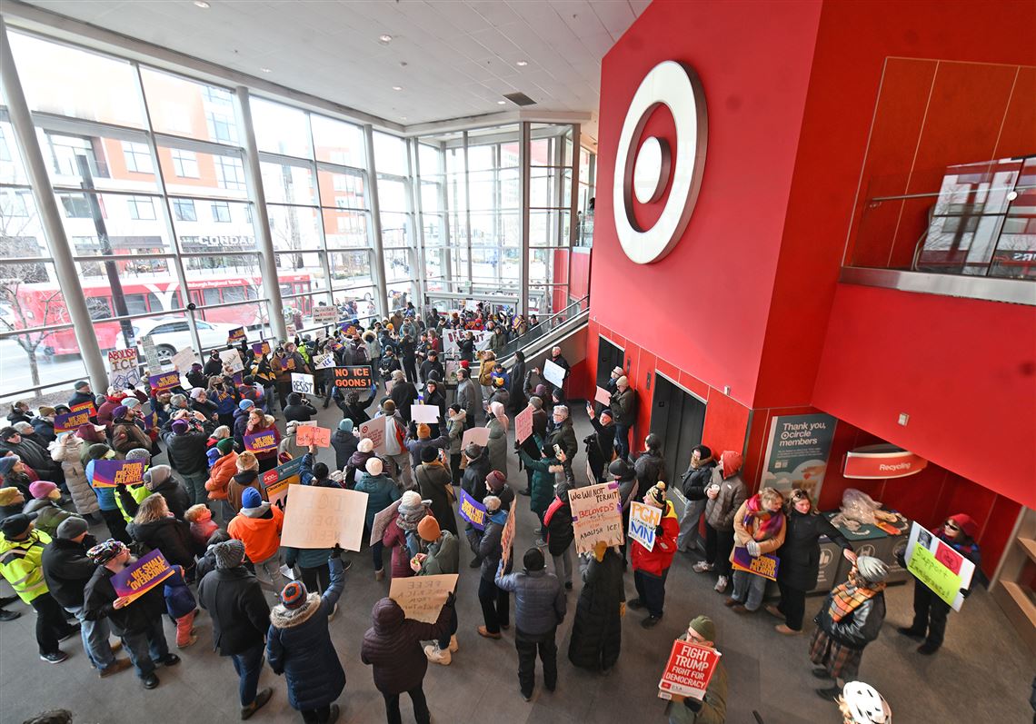 Protesters gather at East Liberty Target in protest over ICE actions in Minneapolis - post-gazette.com
