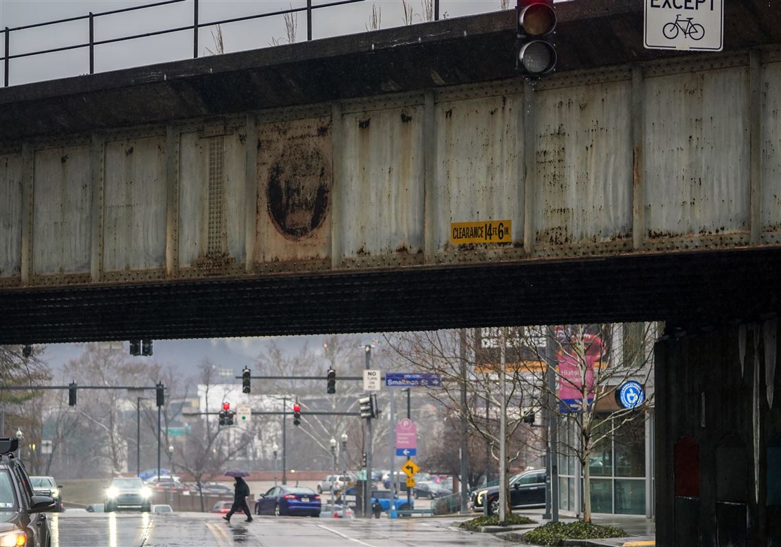 Railroad trestles at Strip District entrance will be painted black and ...